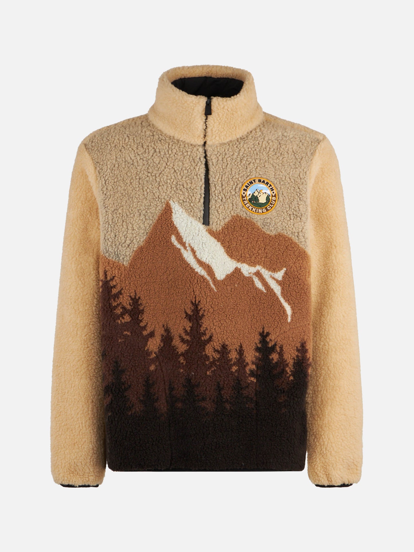 Man sherpa zipped jacket with Saint Barth patch - MC2 Saint Barth