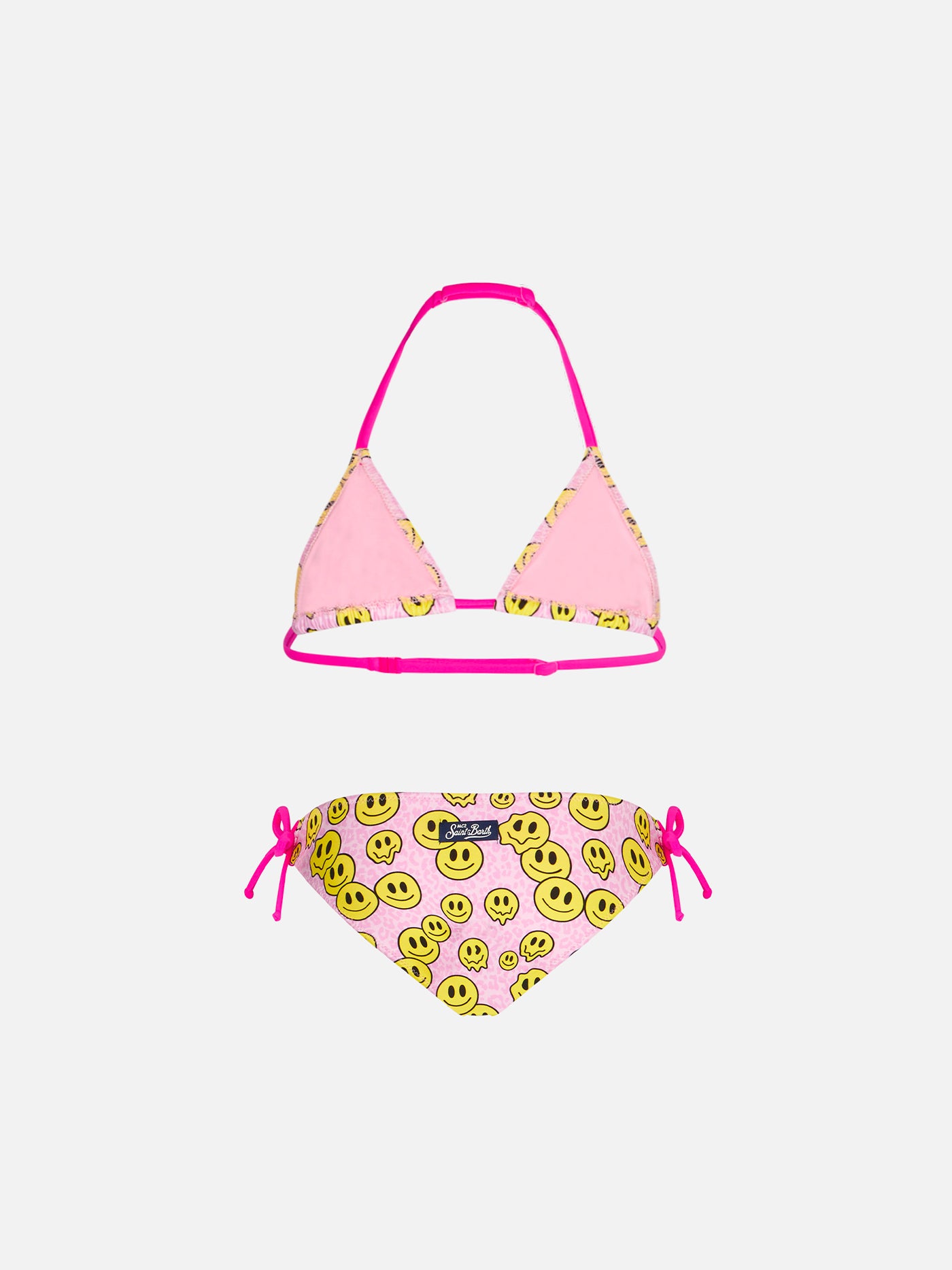 Girl triangle bikini with smile print - MC2 Saint Barth