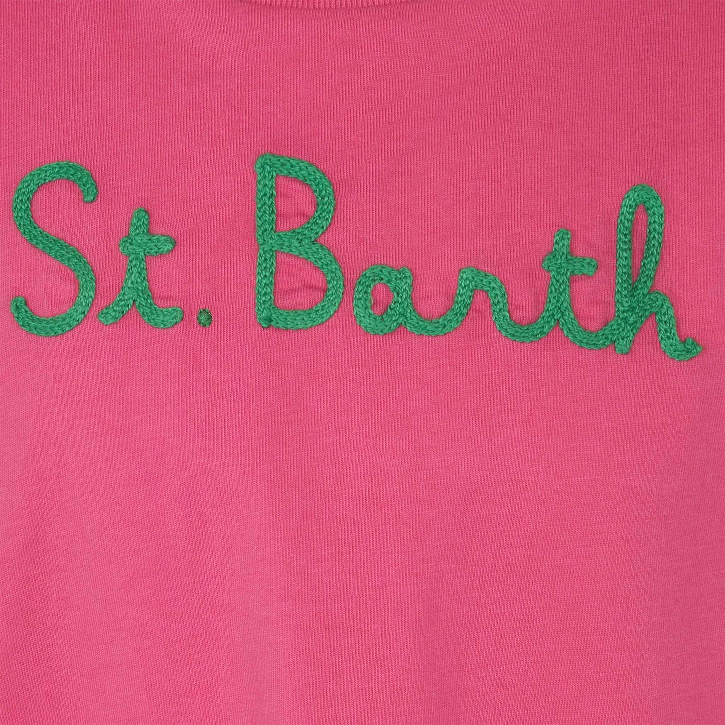 Girl cotton t-shirt with flounce and embroidery - MC2 Saint Barth