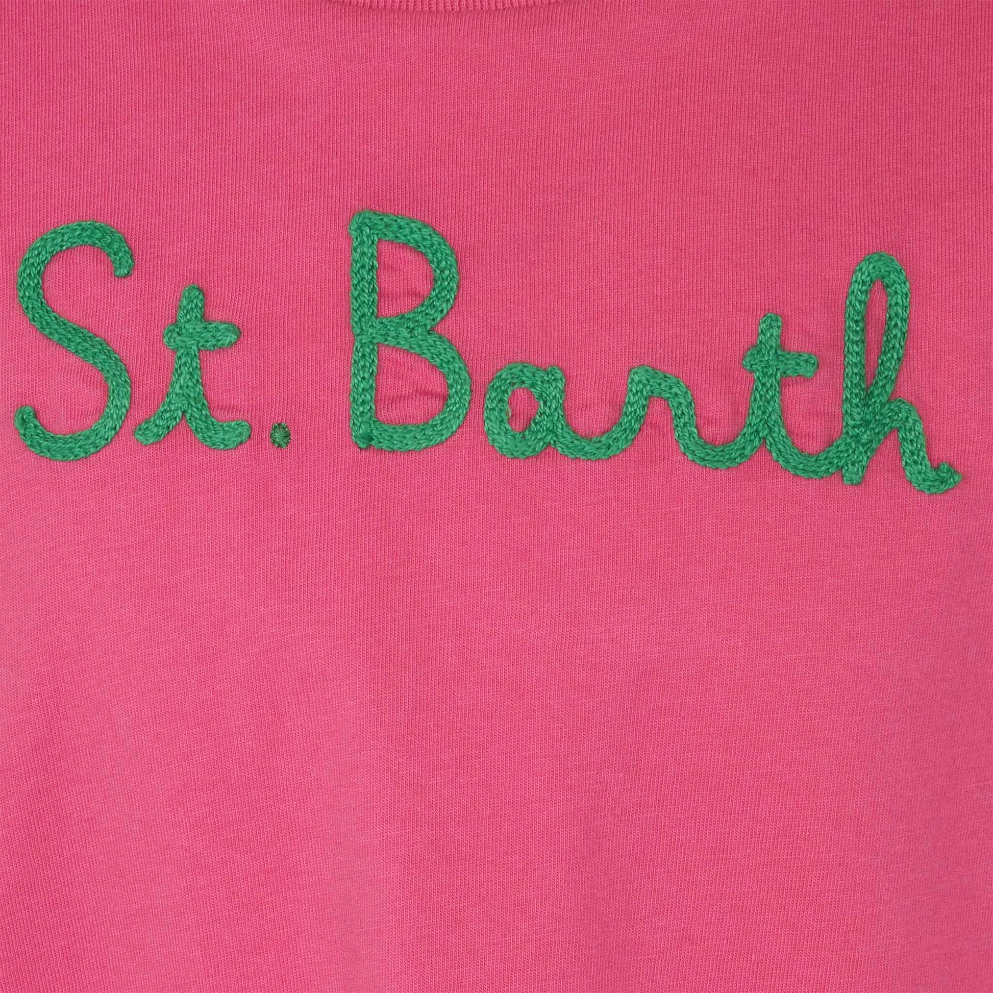 Girl cotton t-shirt with flounce and embroidery - MC2 Saint Barth