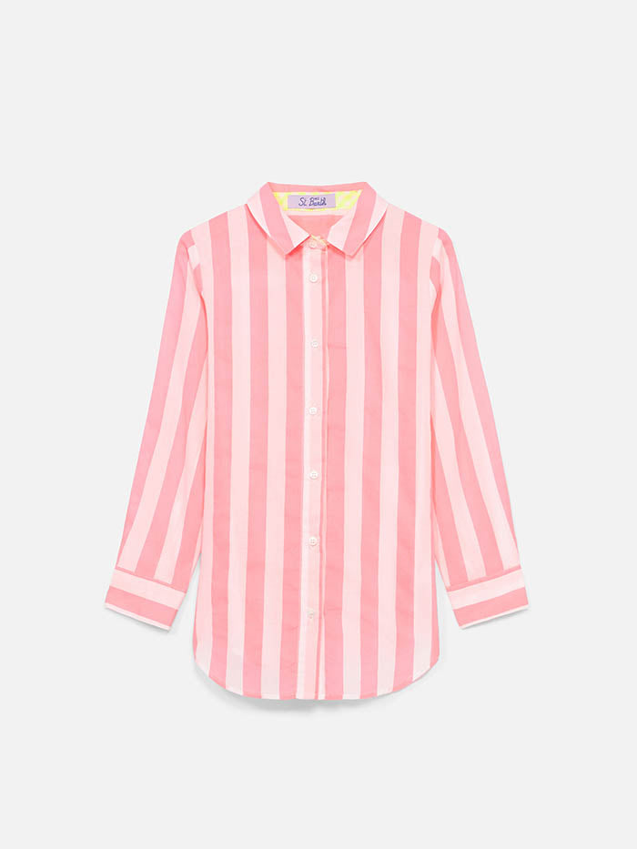 Striped mini Brigitte shirt with St. Barth Local embroidery - MC2 Saint Barth