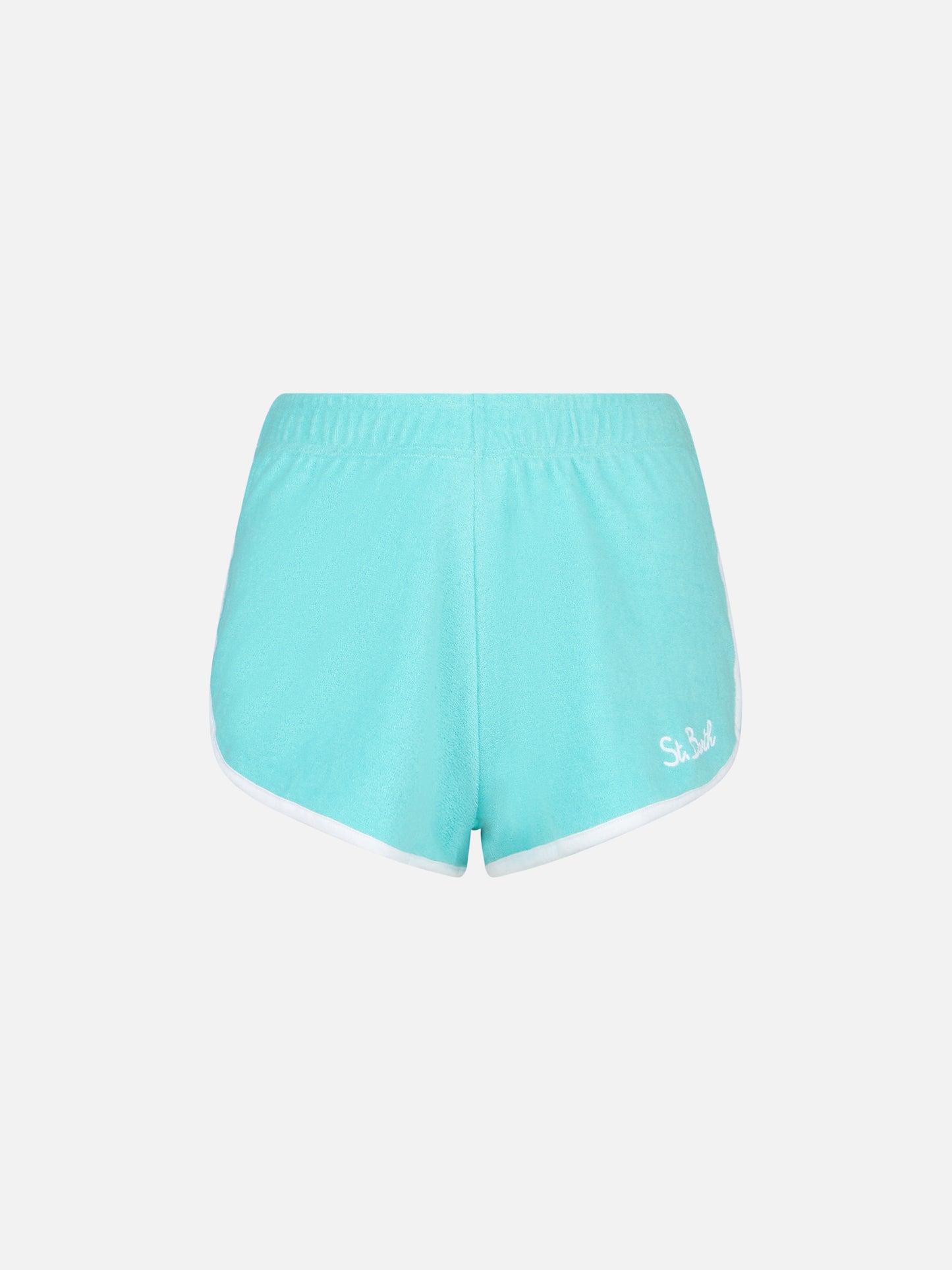 Woman water green terry shorts with piping | MELISSA SATTA SPECIAL EDITION - MC2 Saint Barth