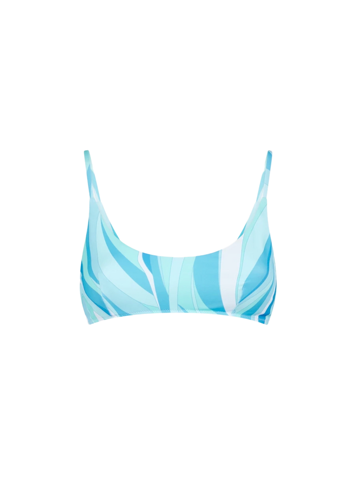 Damen-Bralette-Badeanzug mit mehrfarbigen Wellen
