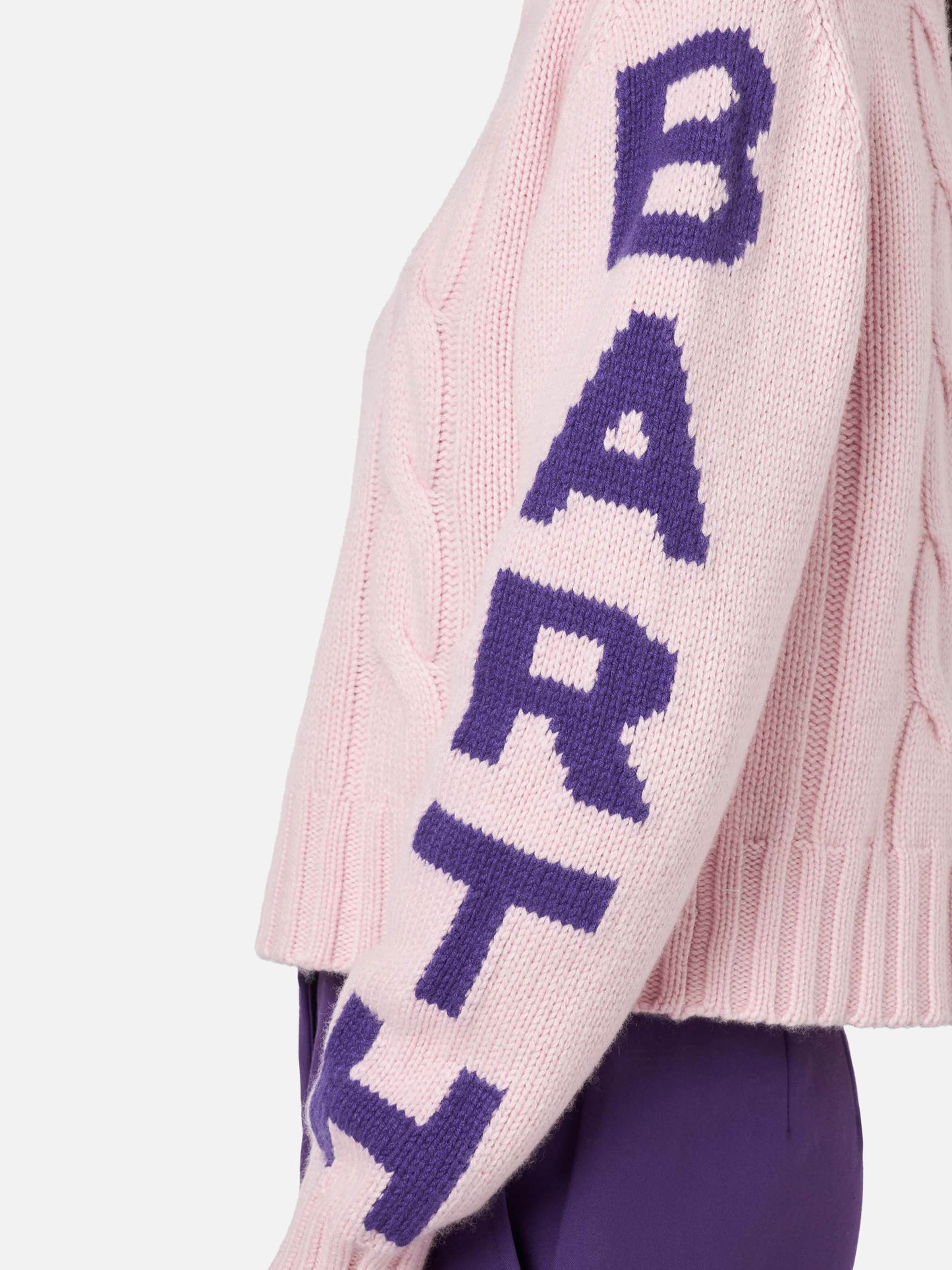 Rollkragenpullover für Damen mit Zopfmuster und Saint Barth-Jacquard
