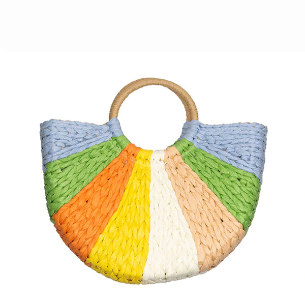 Straw bag with round handle Greta