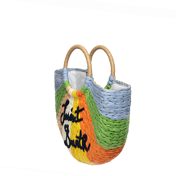 Straw bag with round handle Greta