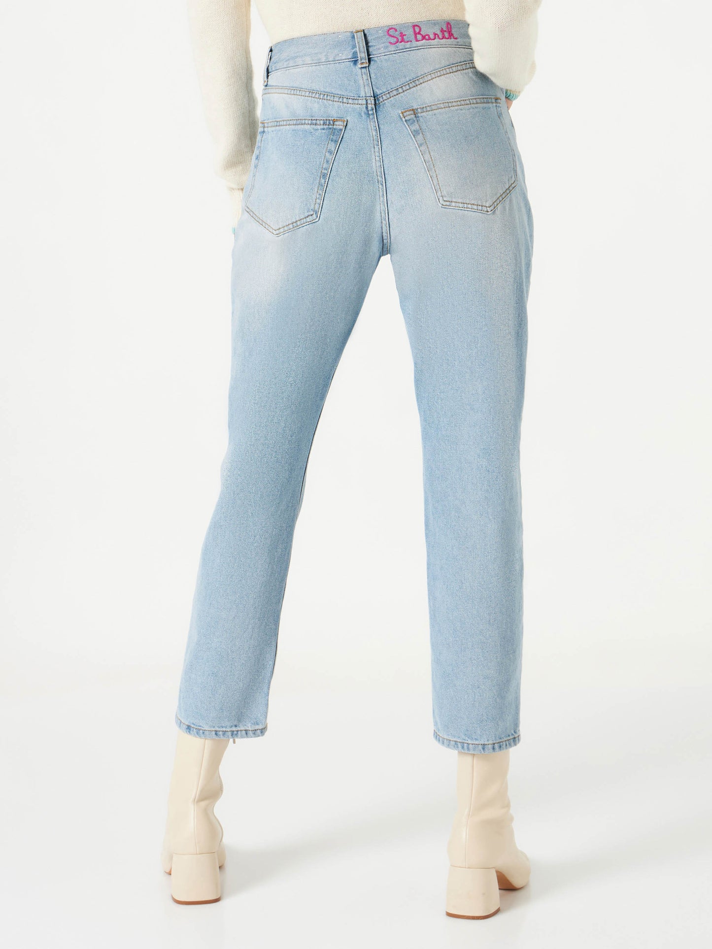 Woman jeans with rhinestones - MC2 Saint Barth