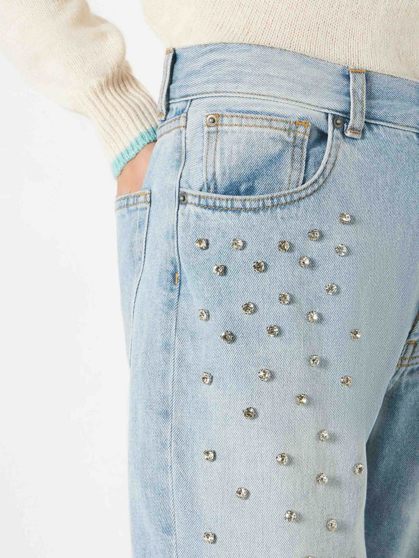 Woman jeans with rhinestones - MC2 Saint Barth