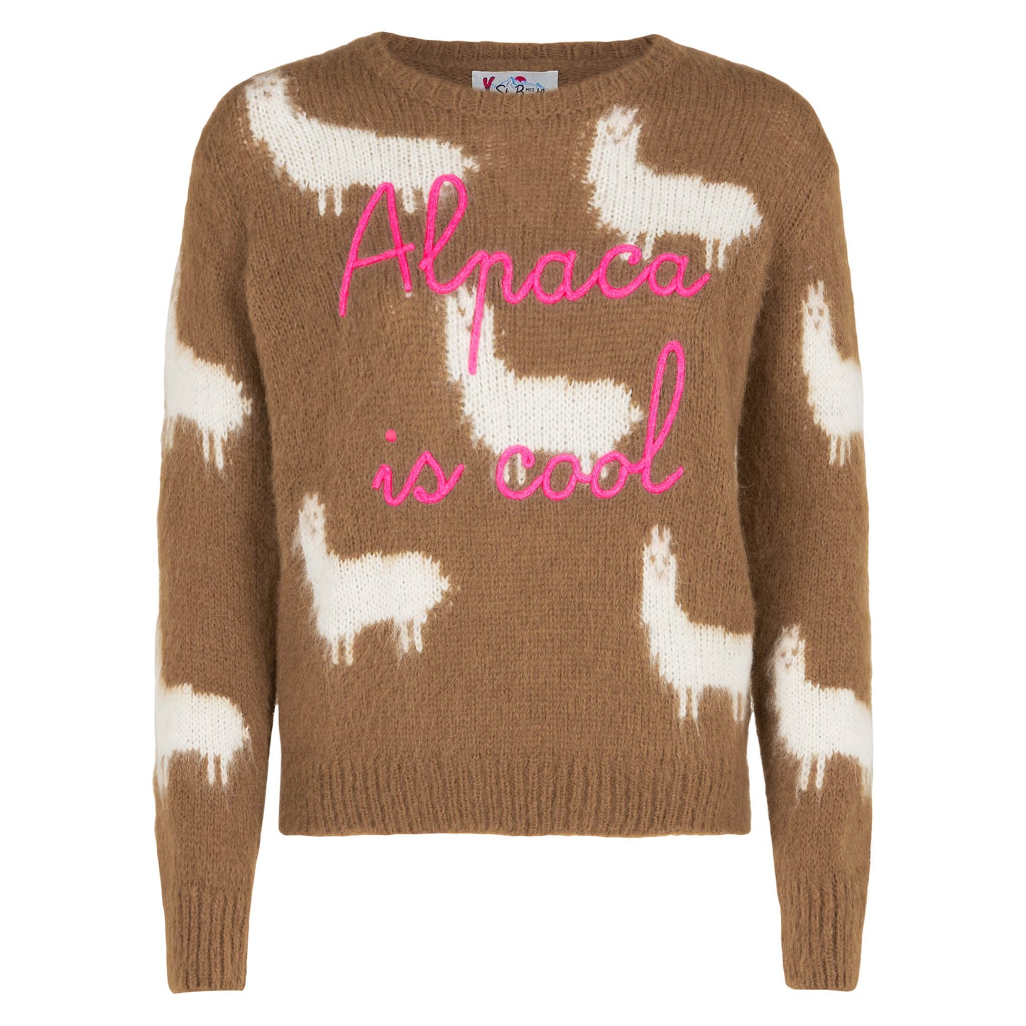 Woman brushed sweater with Alpaca and Alpaca is cool embroidery - MC2 Saint Barth