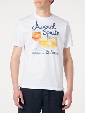 Man cotton t-shirt with Aperol Spritz Venice print | APEROL SPECIAL EDITION - MC2 Saint Barth