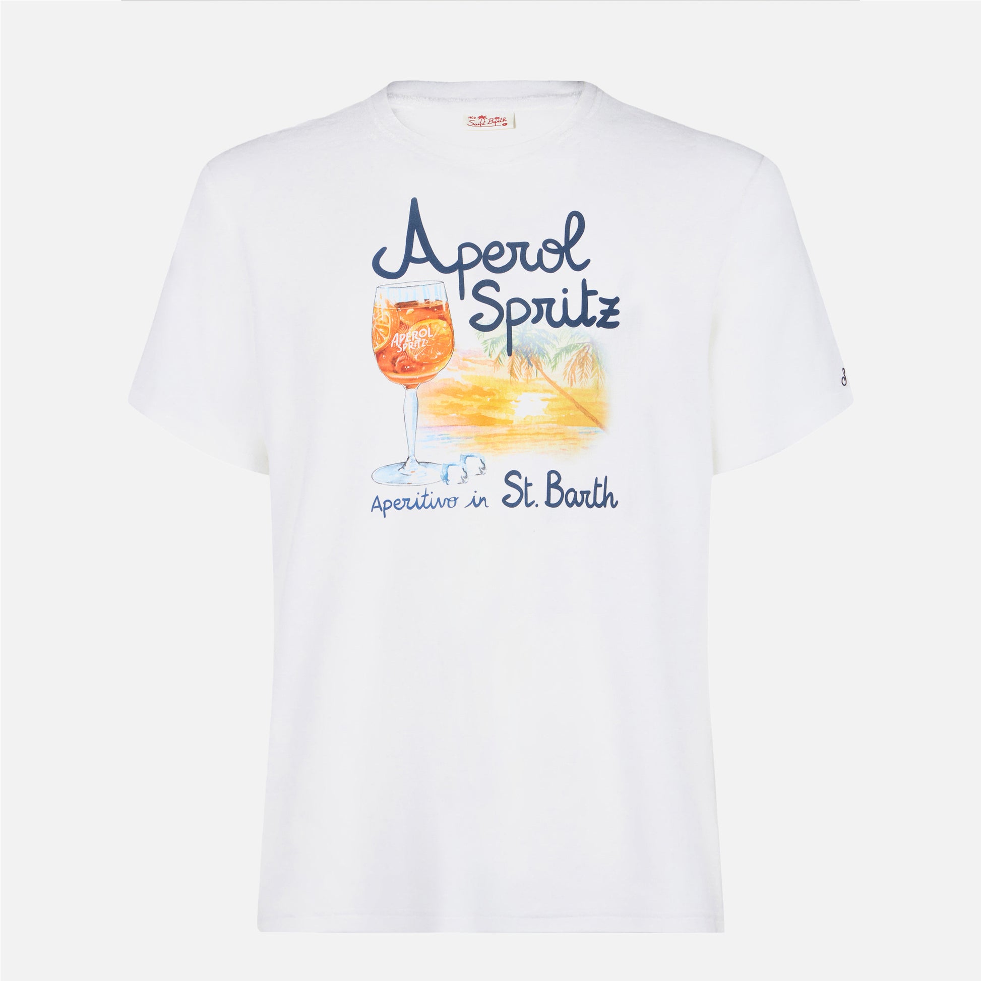 Man cotton t-shirt with Aperol Spritz Venice print | APEROL SPECIAL EDITION - MC2 Saint Barth