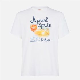 Man cotton t-shirt with Aperol Spritz Venice print | APEROL SPECIAL EDITION - MC2 Saint Barth