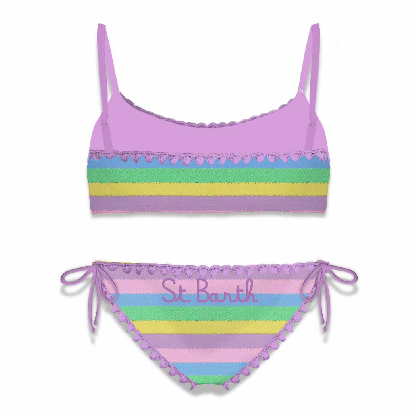 Girl bralette bikini with multicolor striped - MC2 Saint Barth