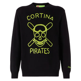 Black Man sweater Cortina Pirates fluo embroidery - MC2 Saint Barth