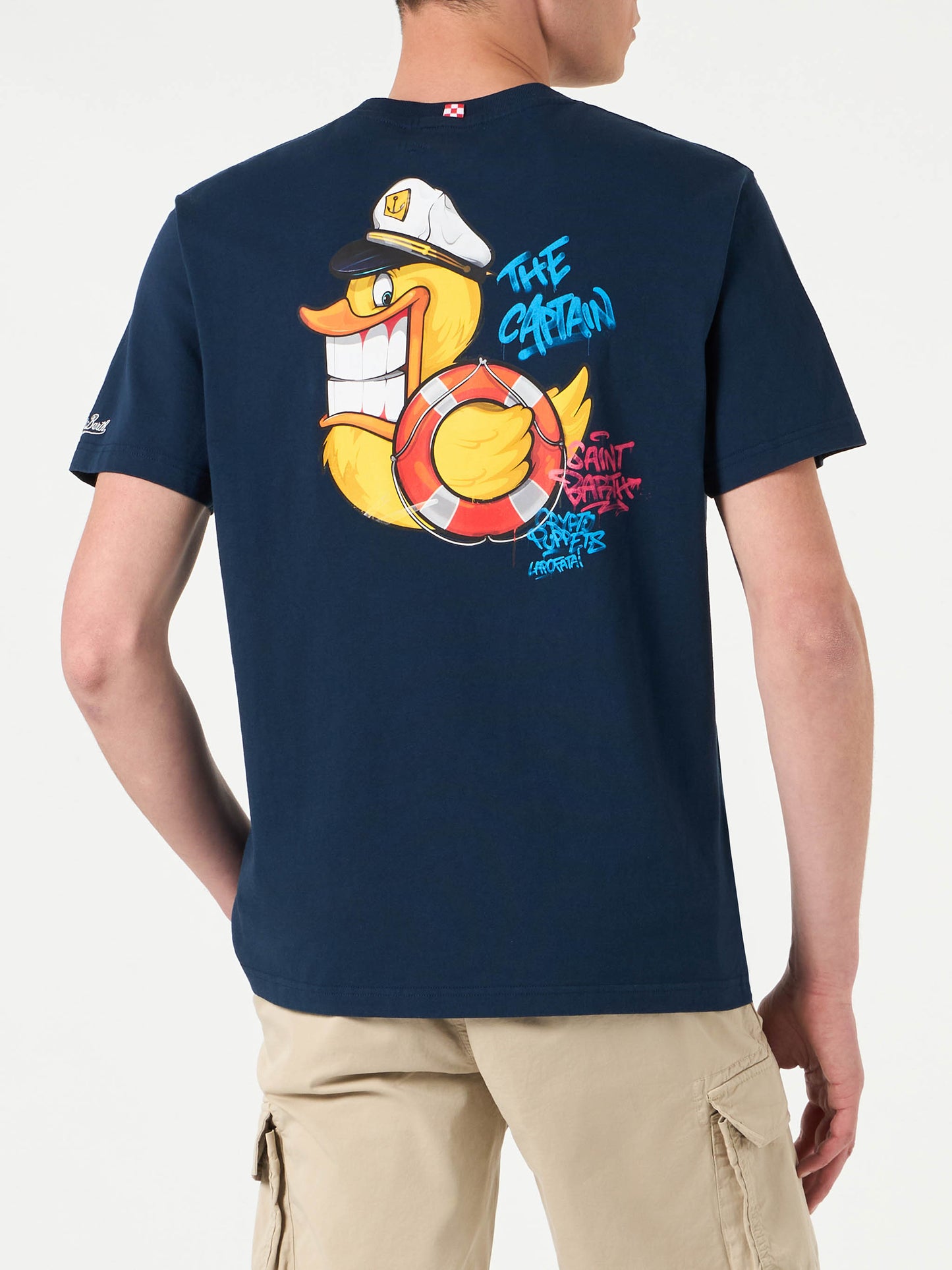 T-shirt da uomo con stampa captain duck | CRYPTO PUPPETS® EDIZIONE SPECIALE
