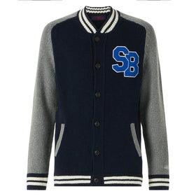 Blue knit bomber college style - MC2 Saint Barth