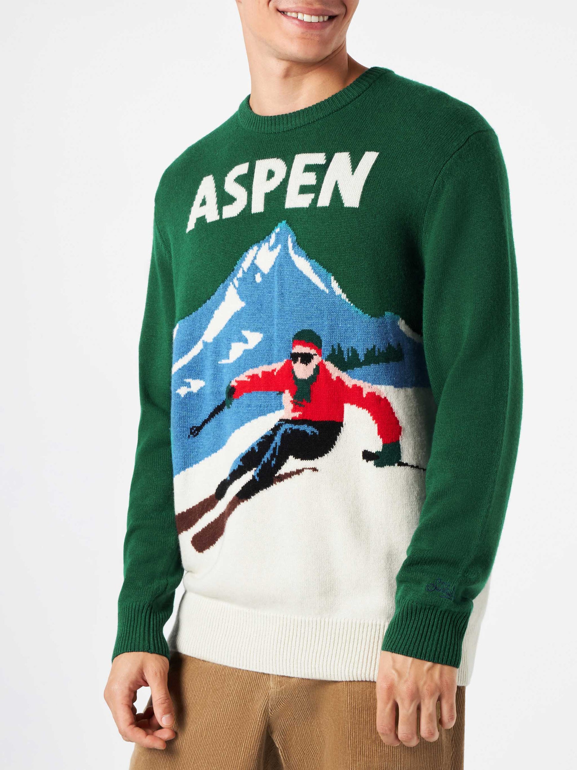 Man sweater Aspen vintage postcard print - MC2 Saint Barth