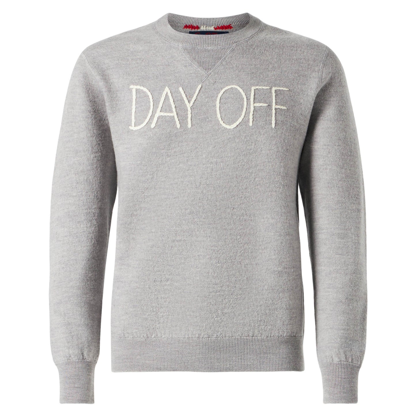 Man crewneck knitted sweater with Day Off embroidery - MC2 Saint Barth