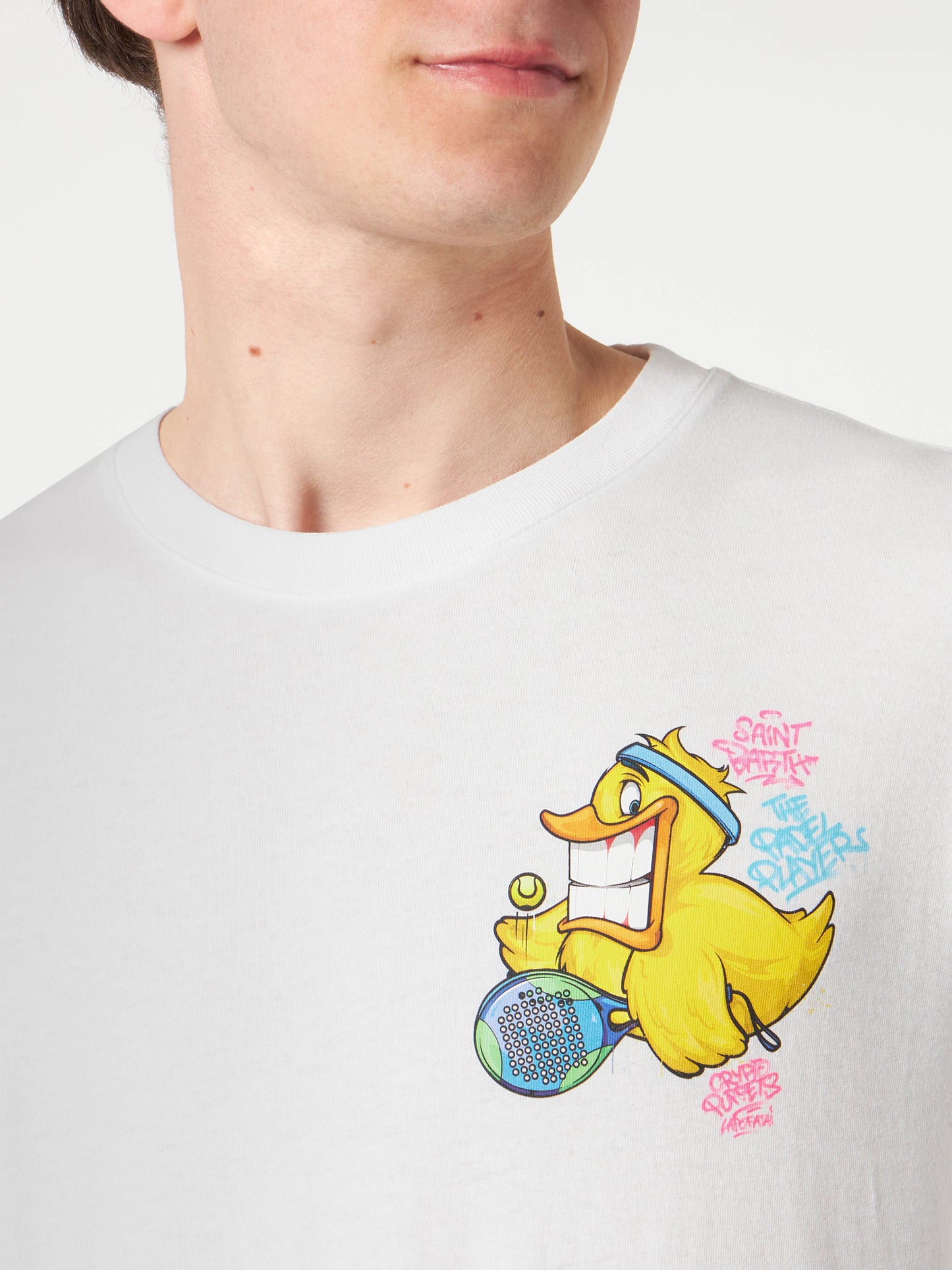 Man t-shirt with Crypto duck print | CRYPTO PUPPETS® SPECIAL EDITION - MC2 Saint Barth
