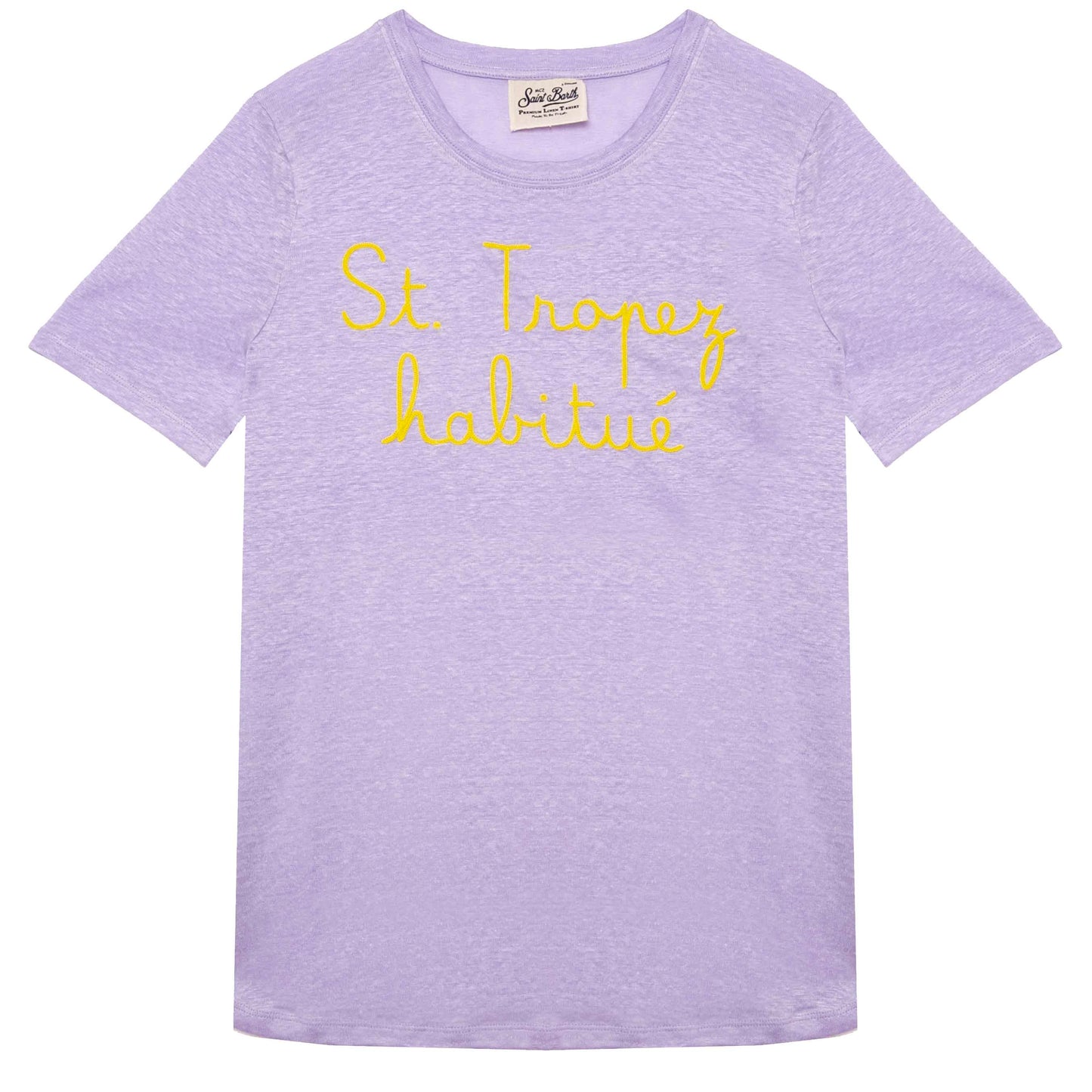 T-shirt in lino con ricamo St. Tropez Habituè