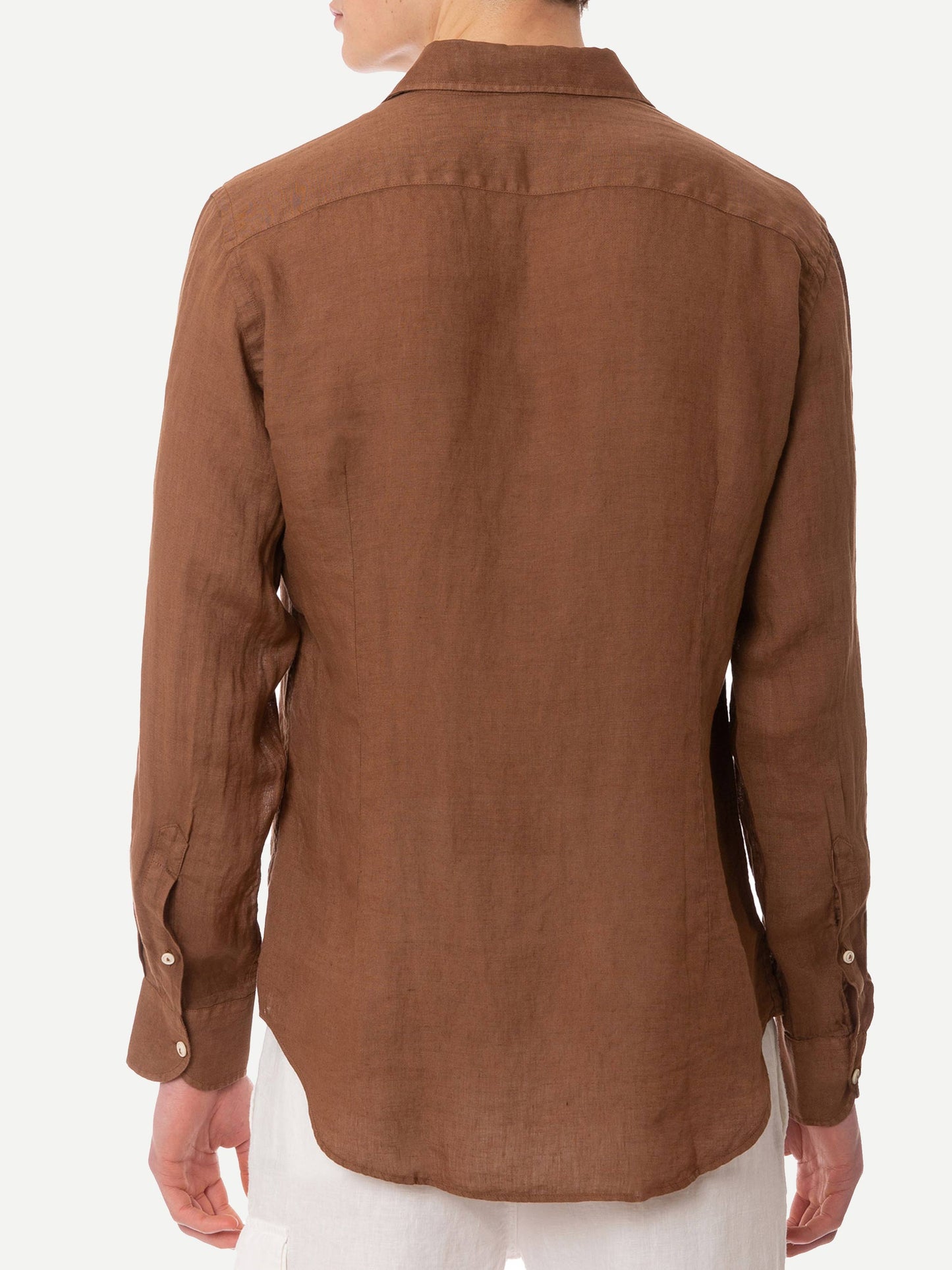 Man brown linen Pamplona shirt - MC2 Saint Barth
