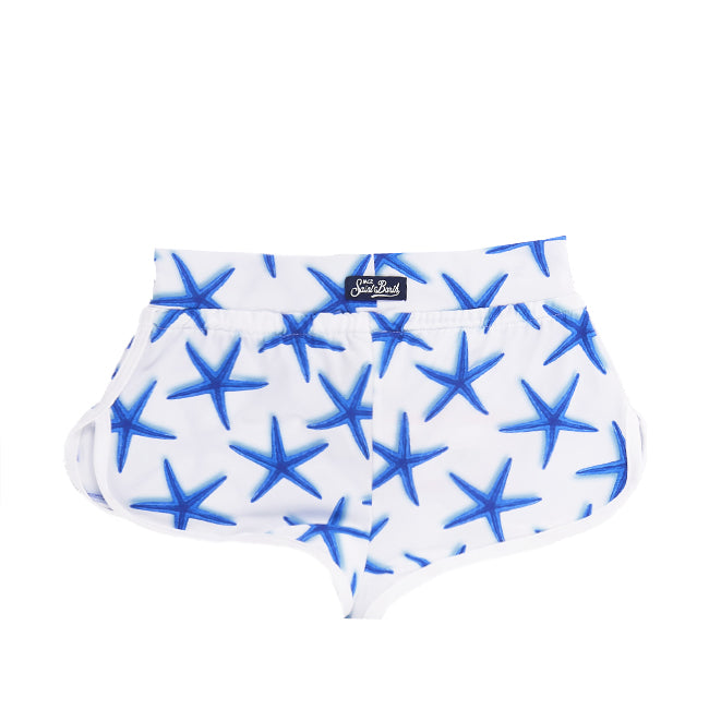 Light blue starfish print girl beach shorts - MC2 Saint Barth