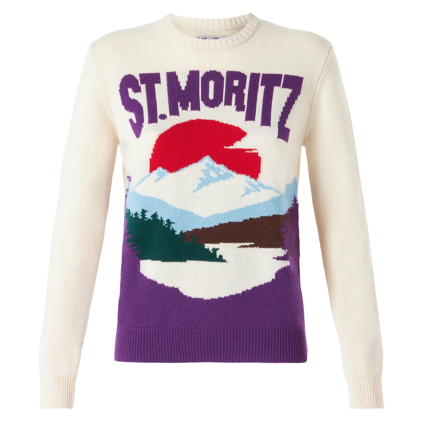 Woman crewneck sweater with St.Moritz - MC2 Saint Barth