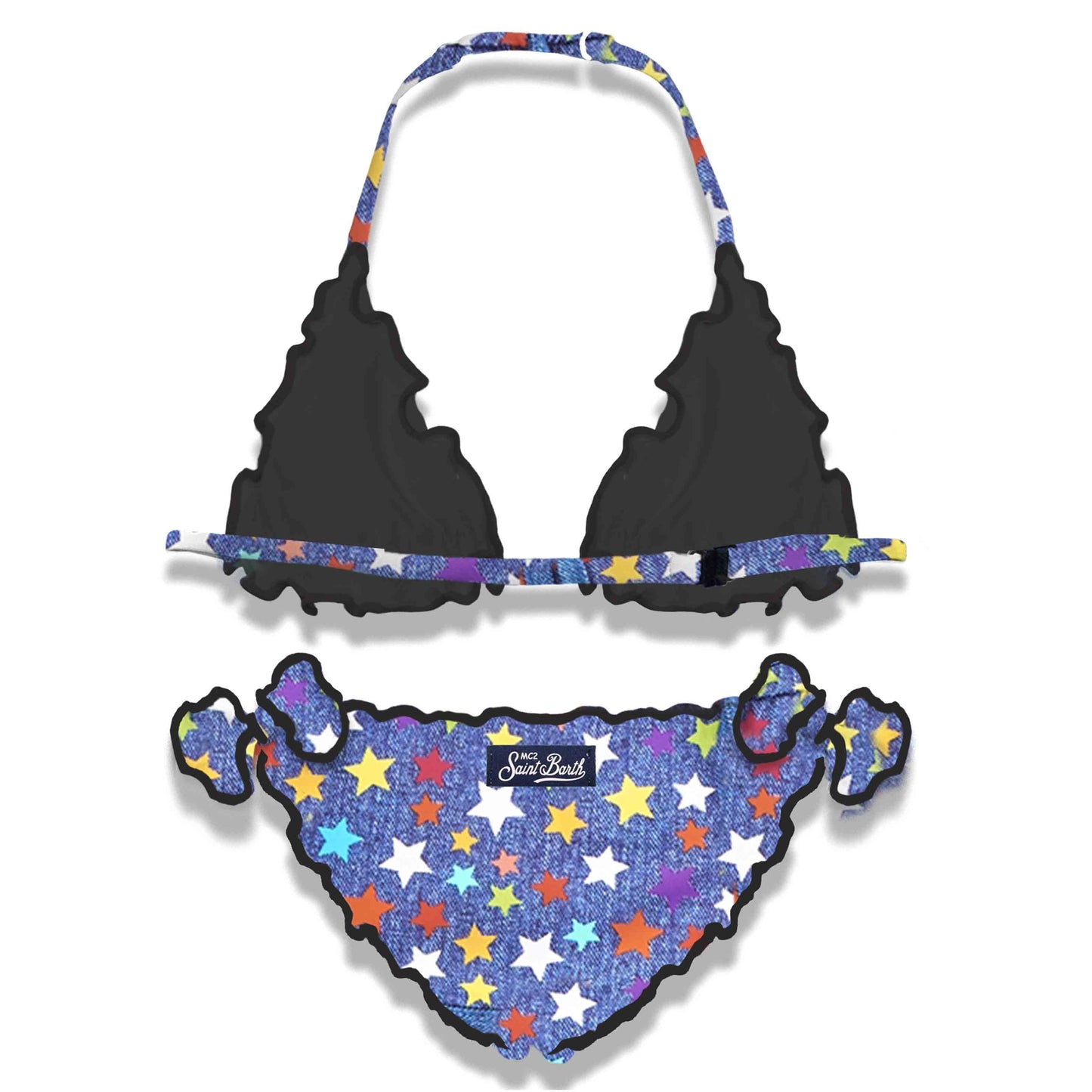 Girl triangle bikini with star print - MC2 Saint Barth