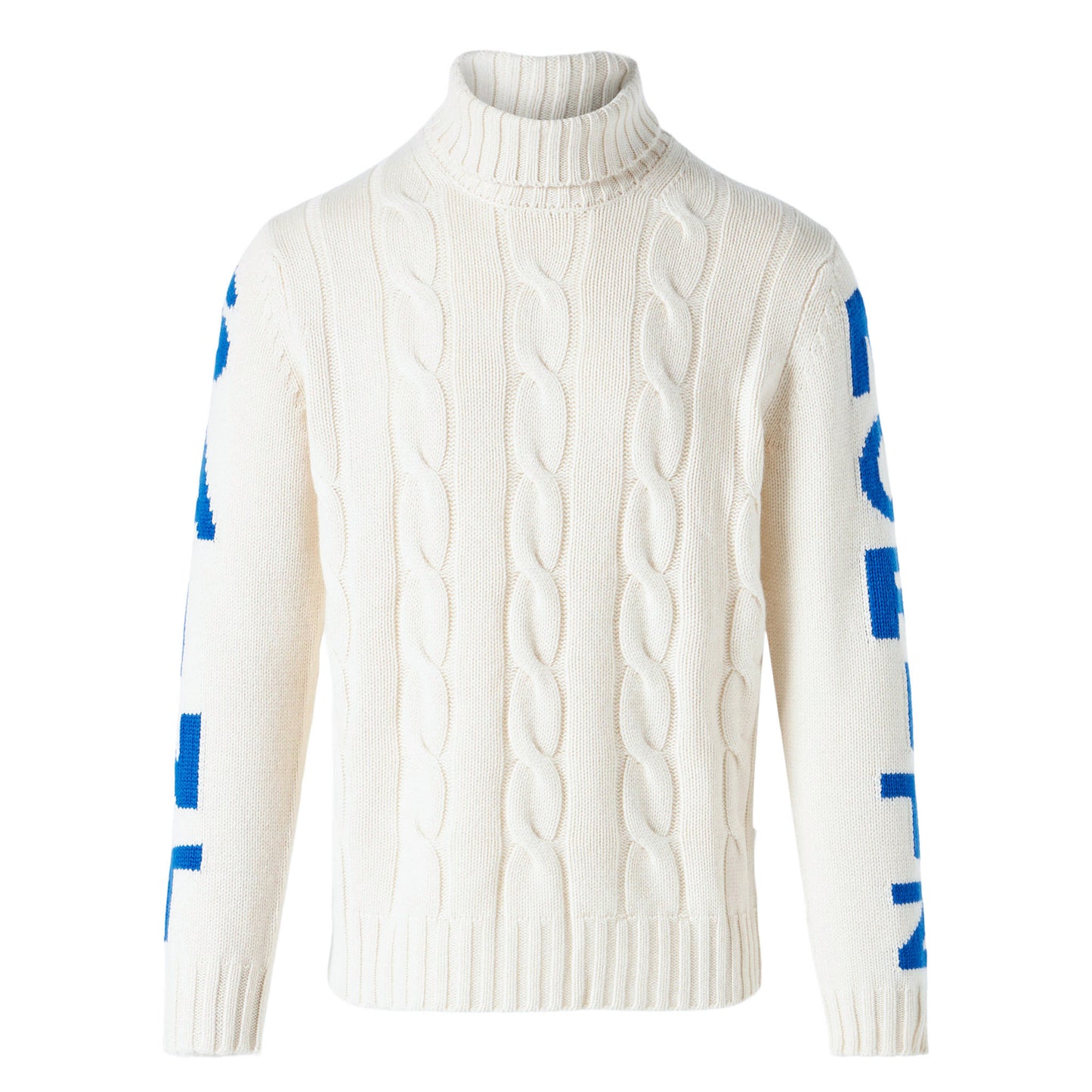 Man turtleneck braided sweater with Saint Moritz print - MC2 Saint Barth