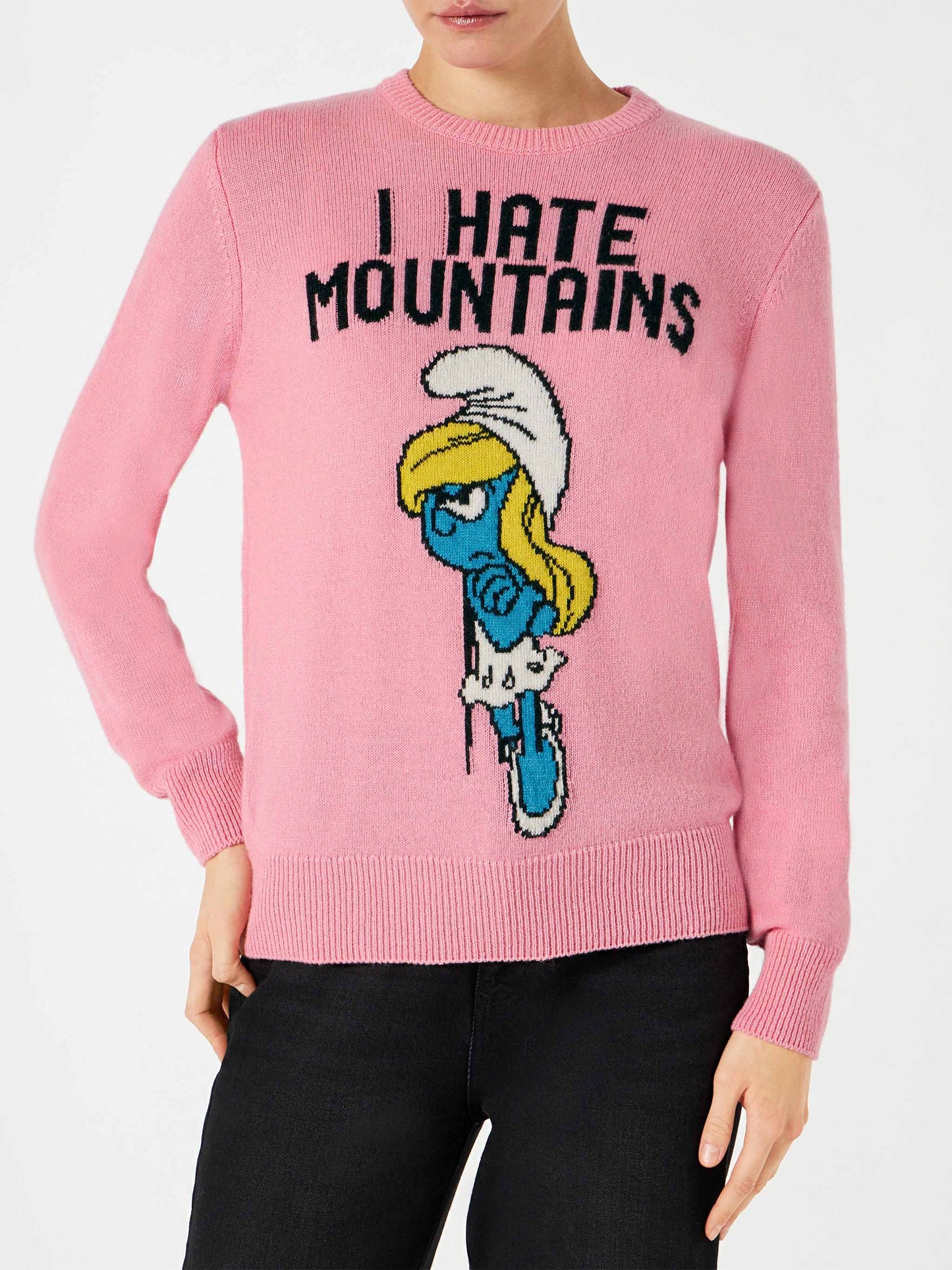 Maglia donna rosa odio le montagne Puffetta | ©PEYO EDIZIONE SPECIALE