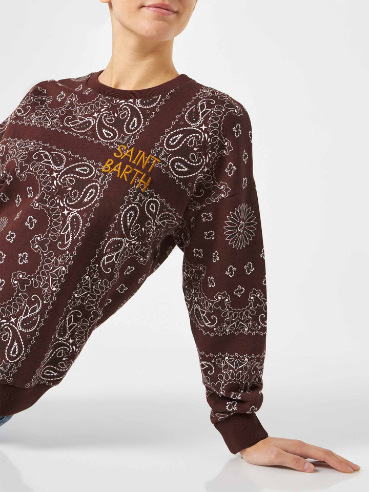 Woman sweatshirt Stardust with bandanna print - MC2 Saint Barth