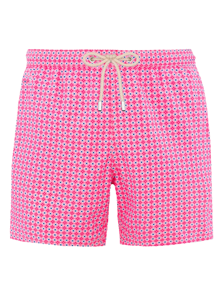 Man lightweight fabric swim-shorts Lighting Micro Fantasy with tie print - MC2 Saint Barth