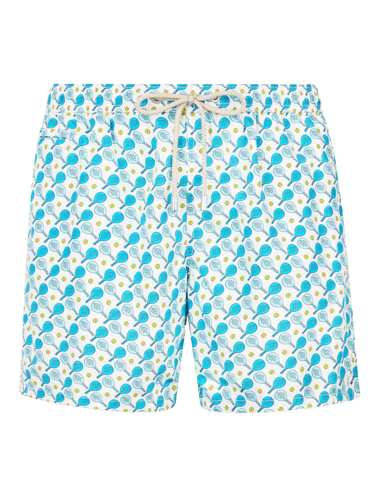 Man lightweight fabric swim-shorts Lighting Micro Fantasy with padel print - MC2 Saint Barth