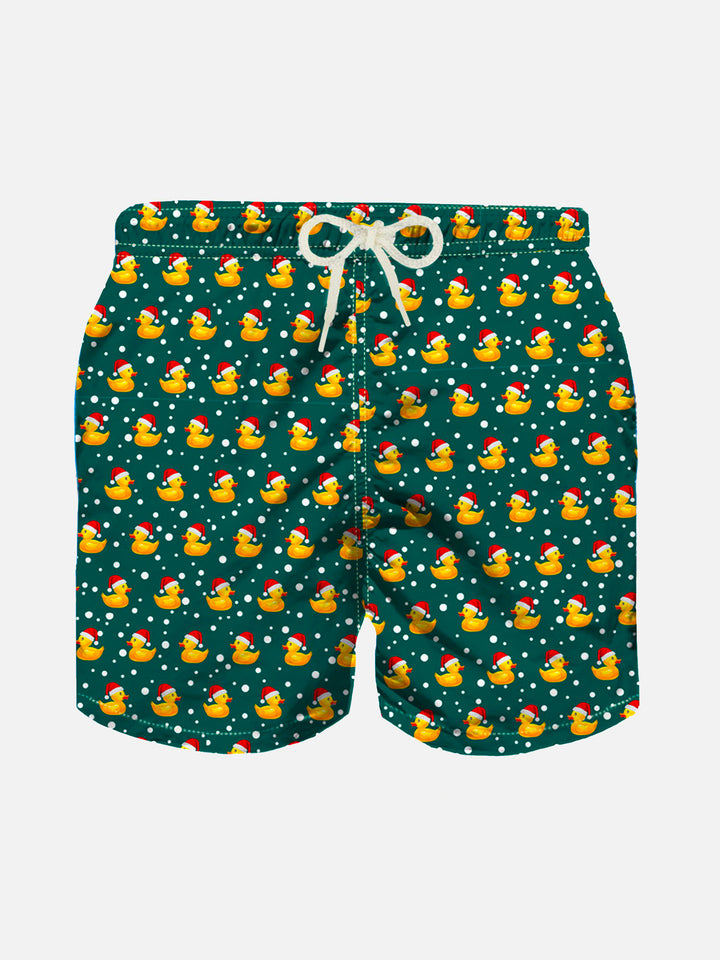 Boy light fabric swim shorts with Christmas ducky print - MC2 Saint Barth