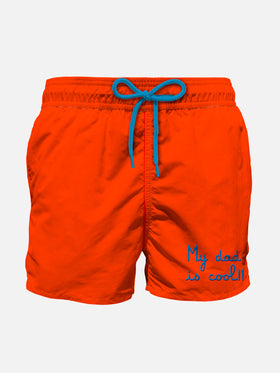 Boy swim shorts with My dad is cool embroidery - MC2 Saint Barth
