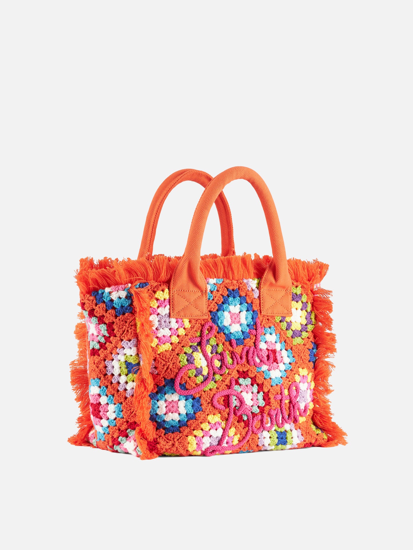 Colette Häkeltasche mit orangefarbenem Fliesenmuster