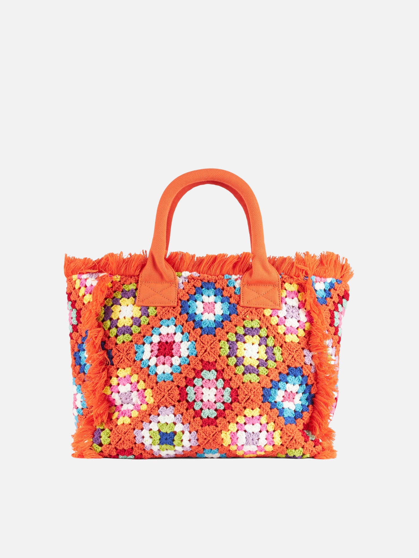 Colette Häkeltasche mit orangefarbenem Fliesenmuster