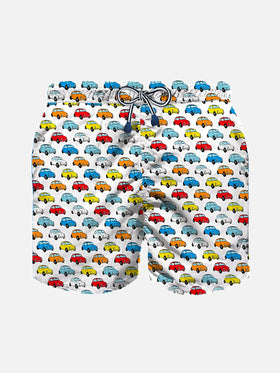 Boy swim shorts with Fiat 500 car print | FIAT© 500 Special Edition - MC2 Saint Barth
