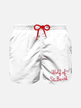 Boy swim shorts with Wolf of St. Barth embroidery - MC2 Saint Barth
