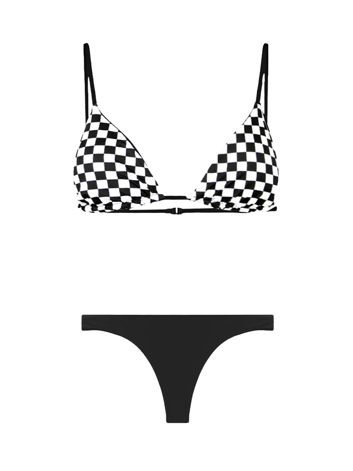 Woman triangle bikini with gingham print - MC2 Saint Barth