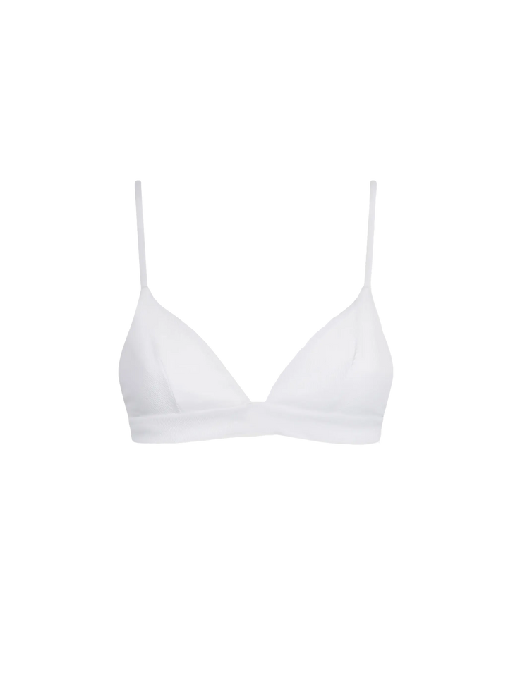 White ribbed triangle top - MC2 Saint Barth