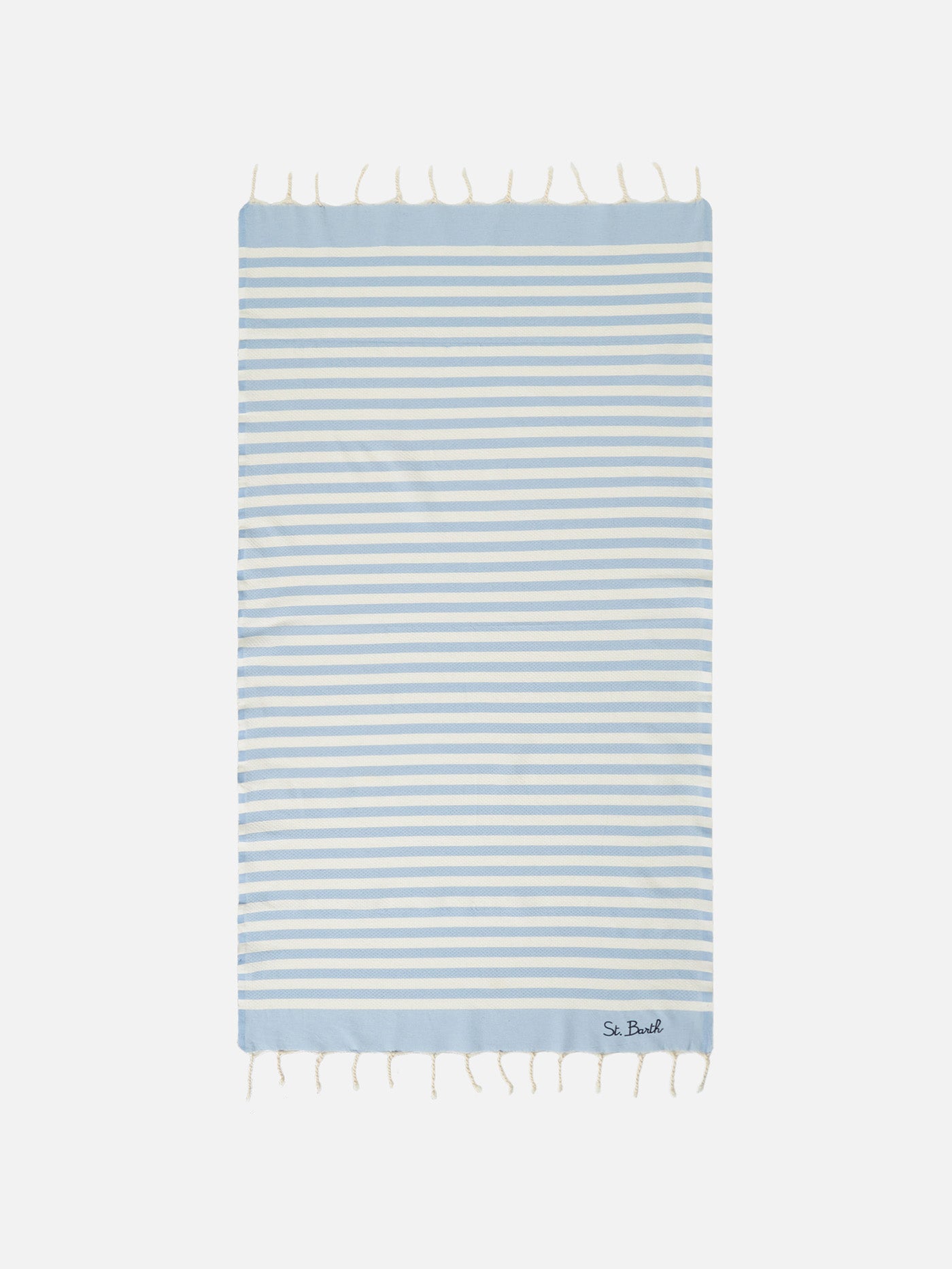 Foutas beach towel with light blue and white stripes