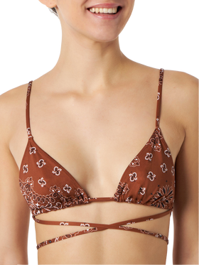 Woman bandanna triangle bikini with cheeky swim briefs - MC2 Saint Barth
