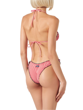 Damen-Triangel-Bikini mit Gingham-Print