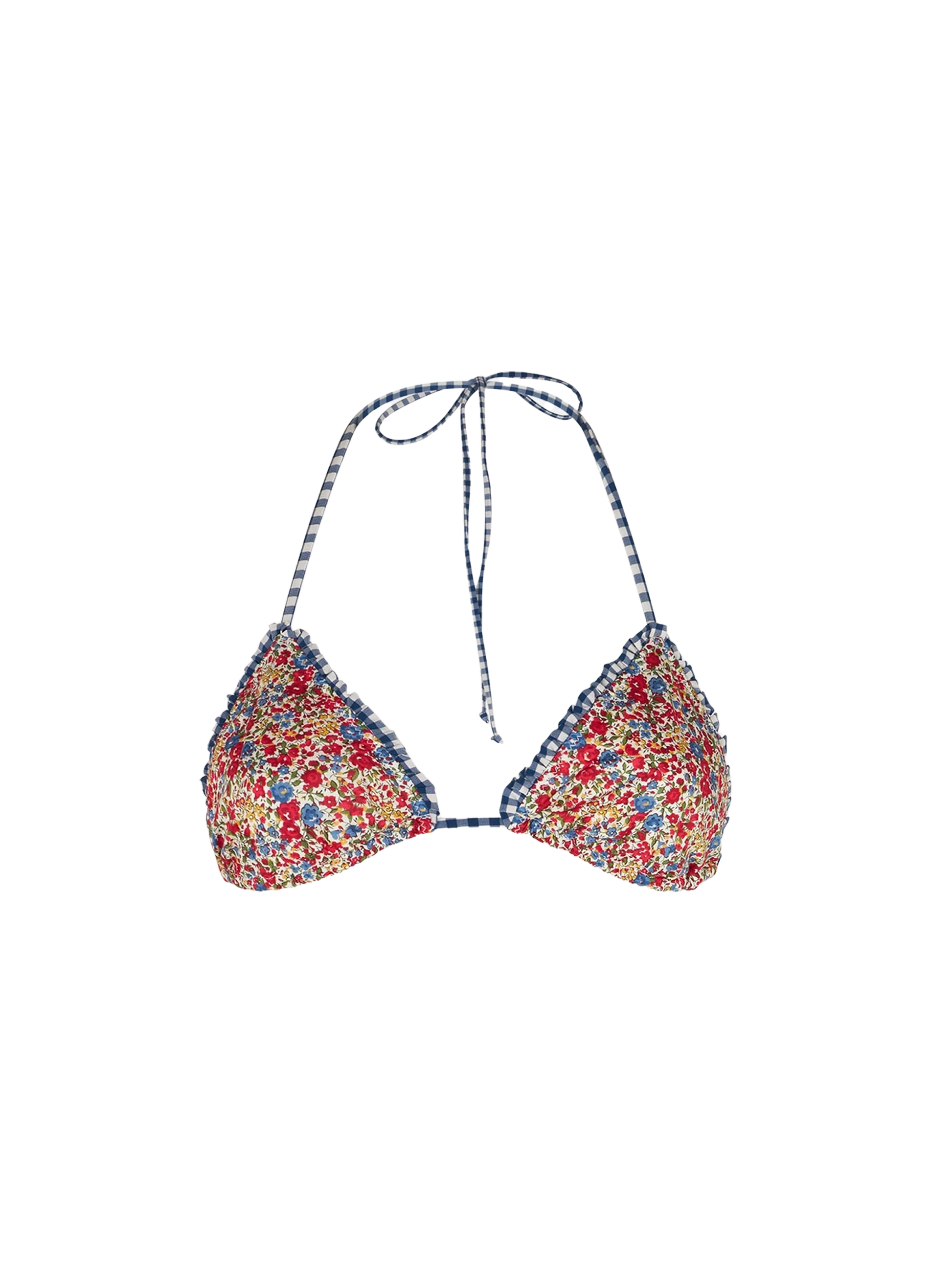 Woman ruffled triangle with Liberty print | Made with Liberty fabric - MC2 Saint Barth