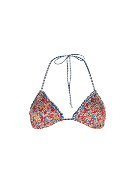 Woman ruffled triangle with Liberty print | Made with Liberty fabric - MC2 Saint Barth