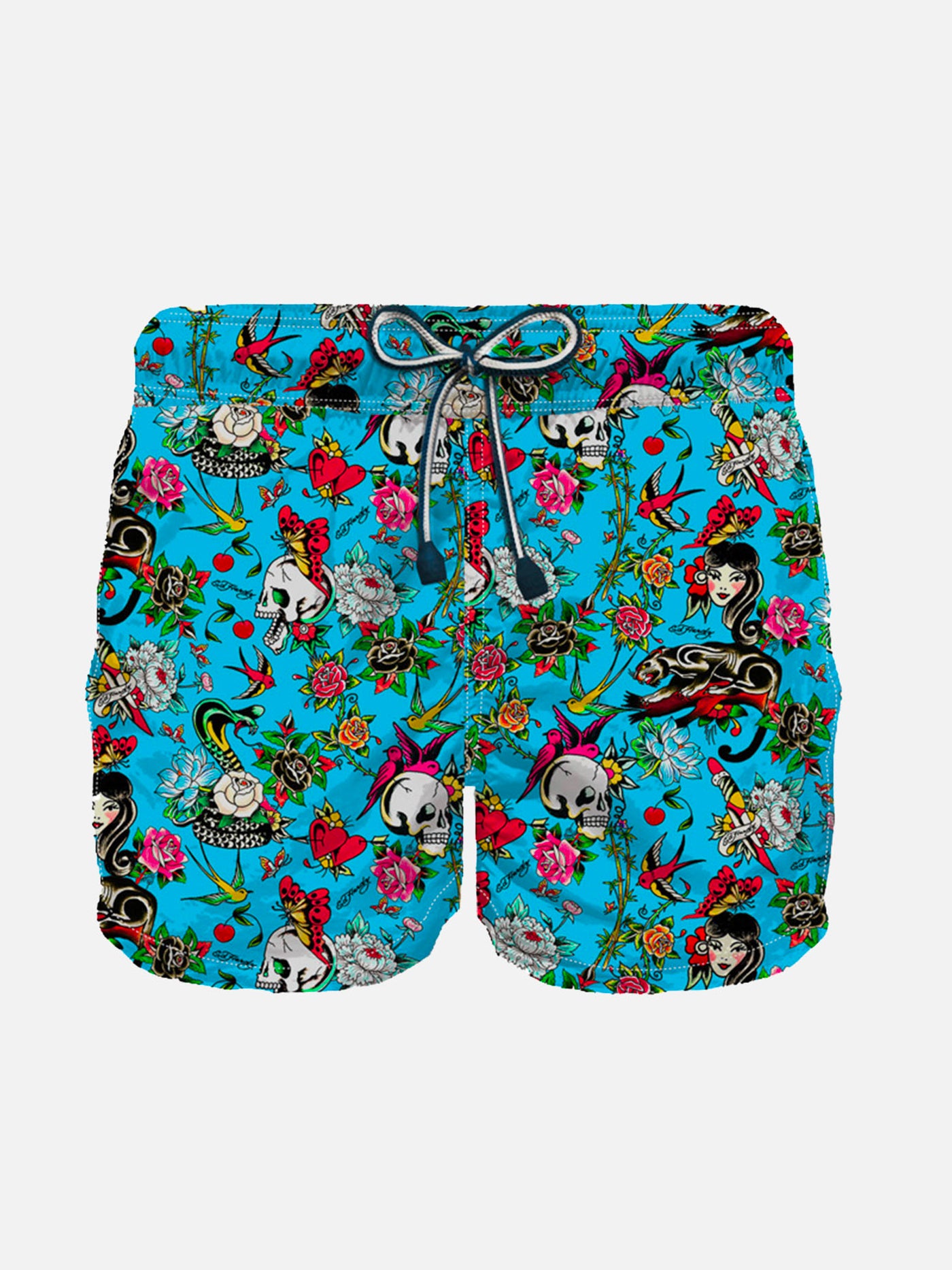 Tattoo print light fabric boy swim shorts - MC2 Saint Barth