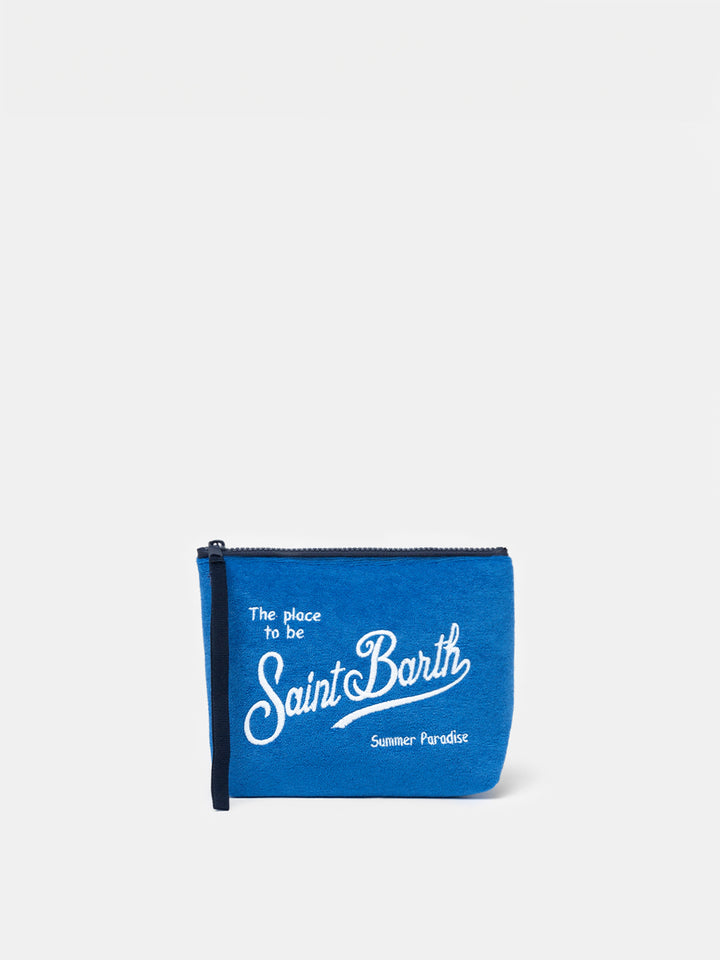 Blaue Frottee-Pochette Aline