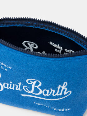 Blaue Frottee-Pochette Aline