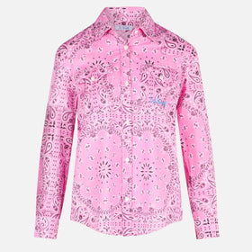 Woman pink shirt with bandanna print - MC2 Saint Barth